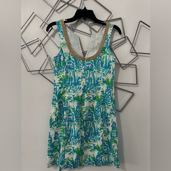 Janice “High beams” lighthouse print with gold soutache trim Size 0 - Picture 4 of 8